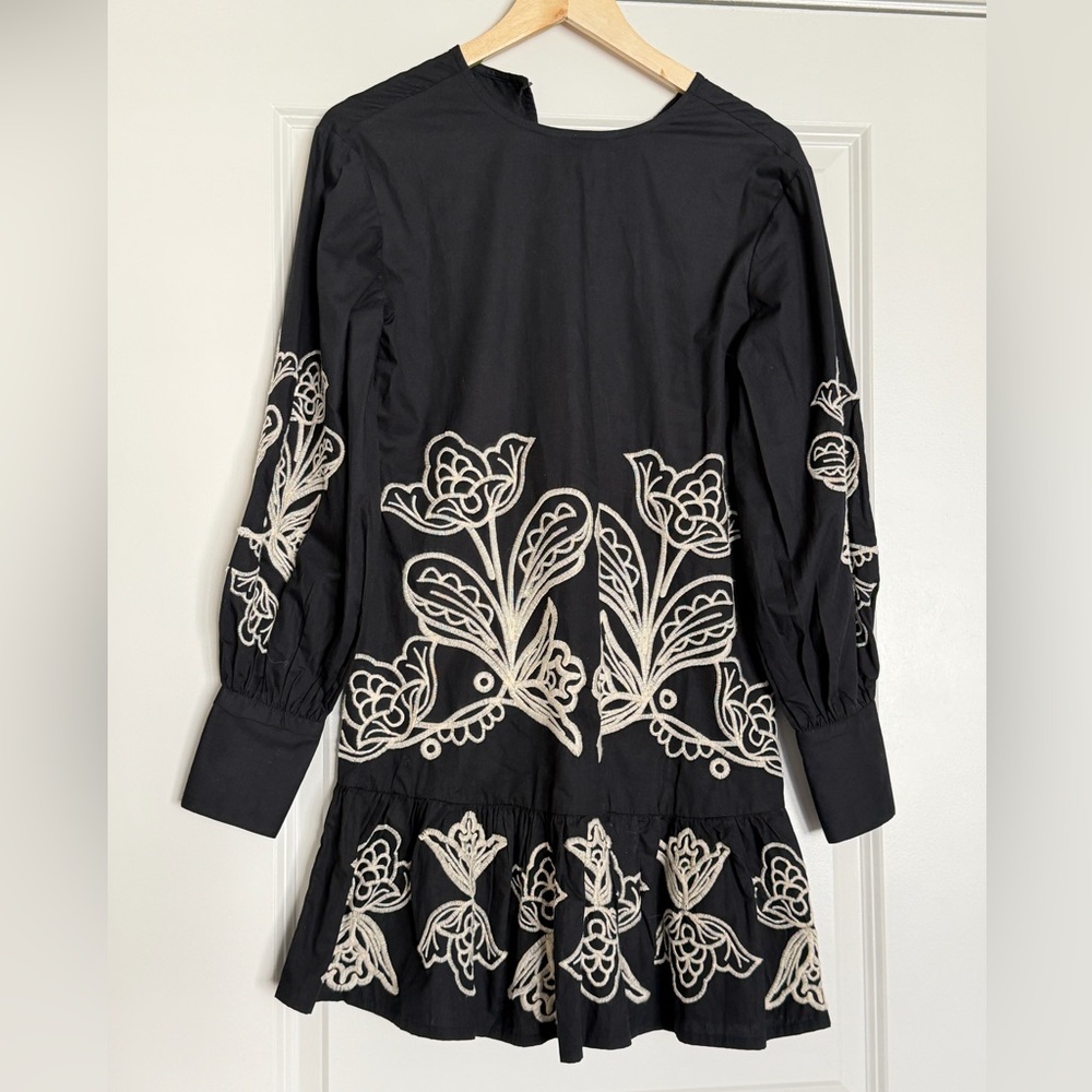 boohoo Embroidered Poplin Mini Dress Size 4
